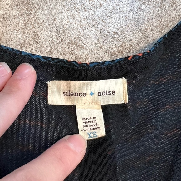 Silence + Noise Navy and Orange Strappy Mini Dress - Picture 3 of 3